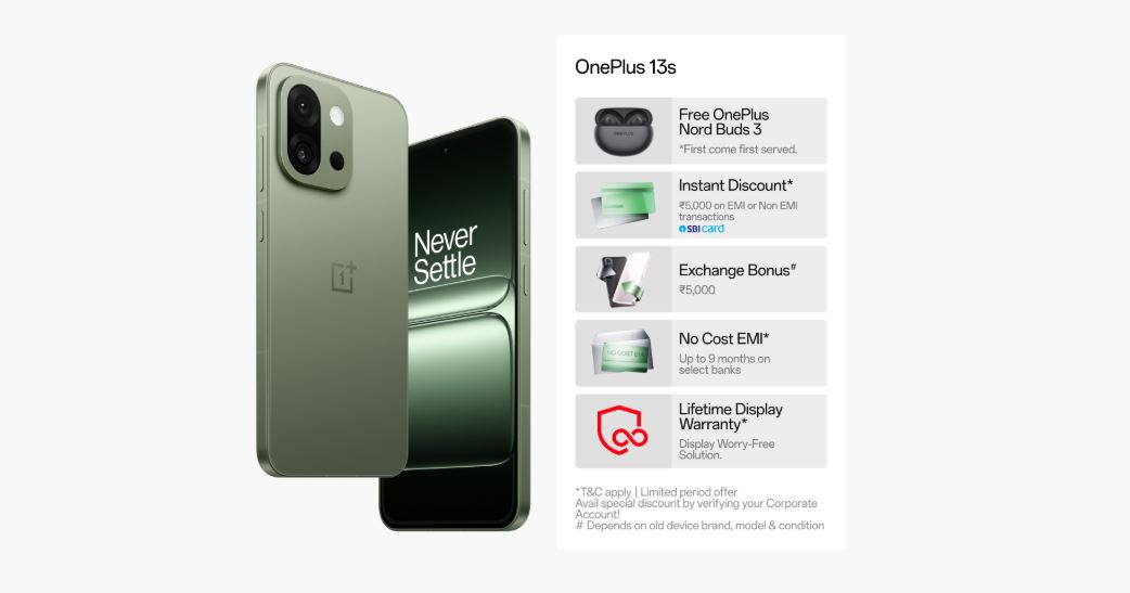 A futuristic dark-themed comparison chart of top smartphones under ₹60,000 in June 2025. The chart features models like OnePlus 13s, iQOO 13, Realme GT 7 Pro, OnePlus 12, Galaxy S24, and iPhone 15, with highlights such as OLED displays, Snapdragon and A16 chips, fast charging, and advanced camera setups. Neon blue and green UI elements enhance the tech-savvy look, with interactive features like a poll, emoji reactions, and a giveaway banner.