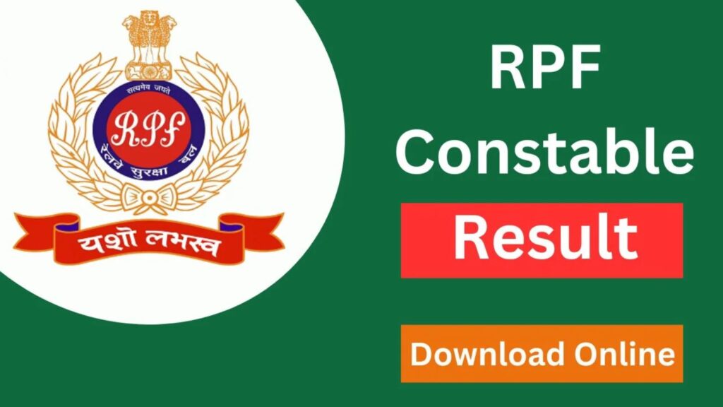 RPF Constable Result 2025 Official Logo with Download Online Button